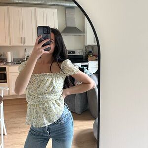 Franchescas Floral Tulle Top - XS